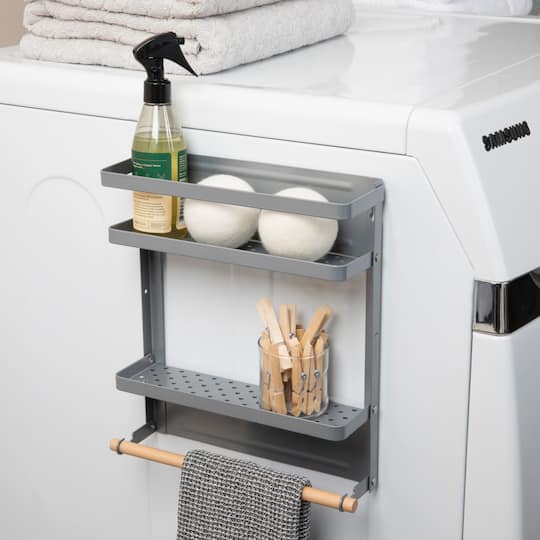 Household Essentials Metal Magnetic Organizer with Towel Rack